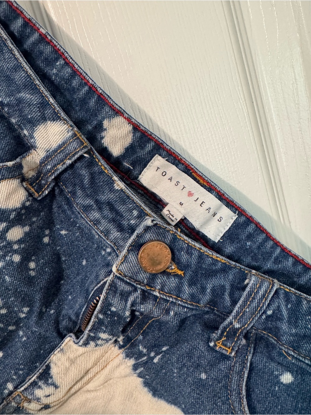 Women's Blue Bleach-Effect Denim Jeans